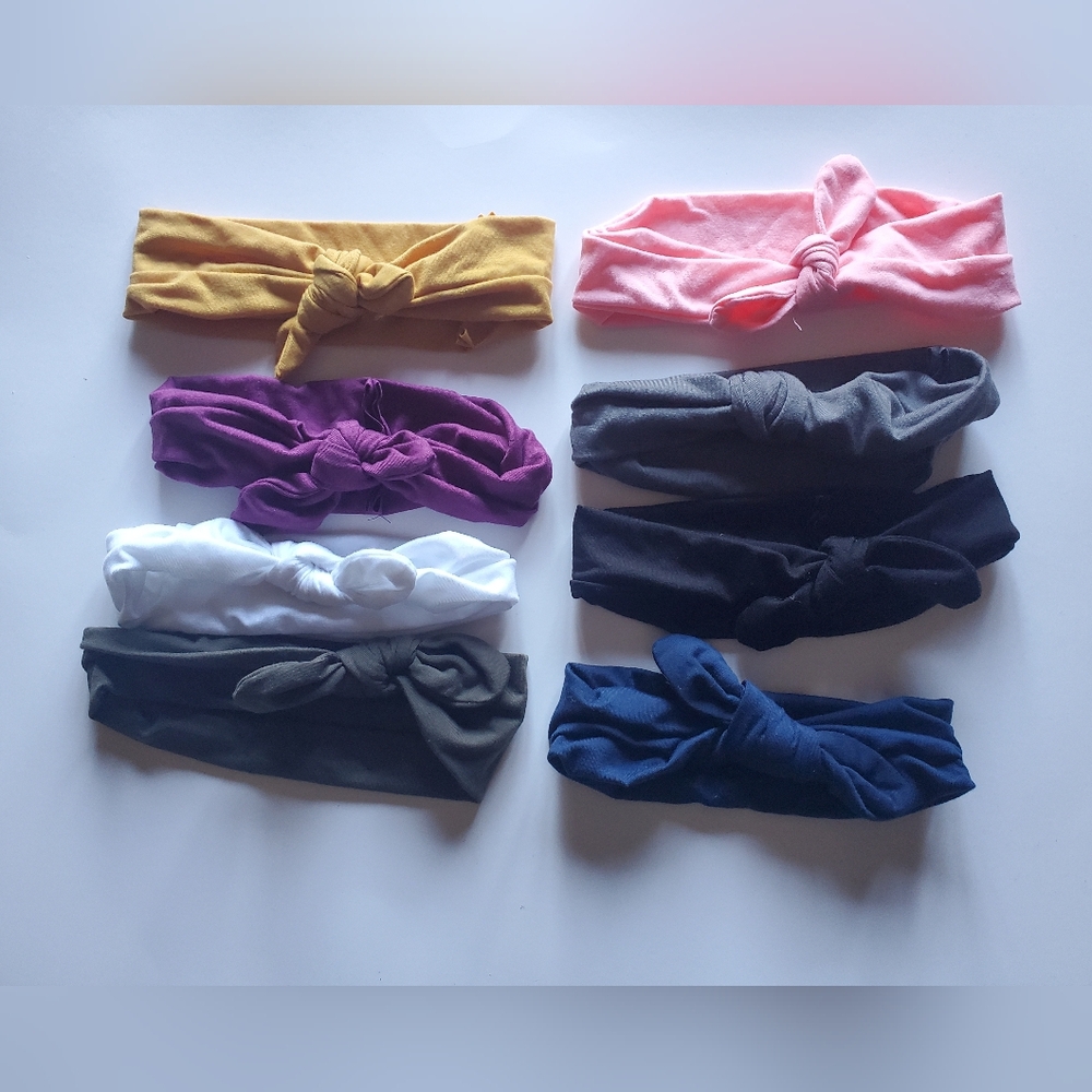 Set of 8 Knotted Headbands Womens Preowned Excellent Condition Various Colors